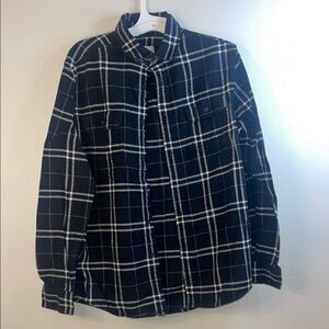 Goodfellow & Co Black White Plaid Casual Button Down Shirt Medium #29